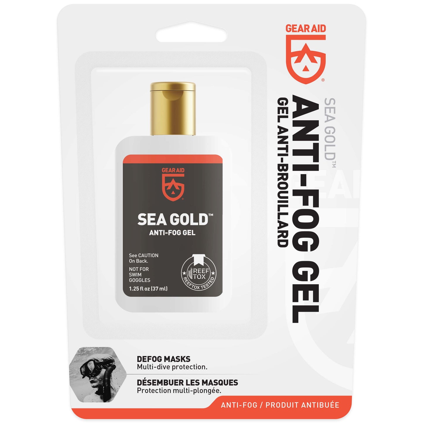 Sea Gold Anti-Fog Gel in packaging on white background